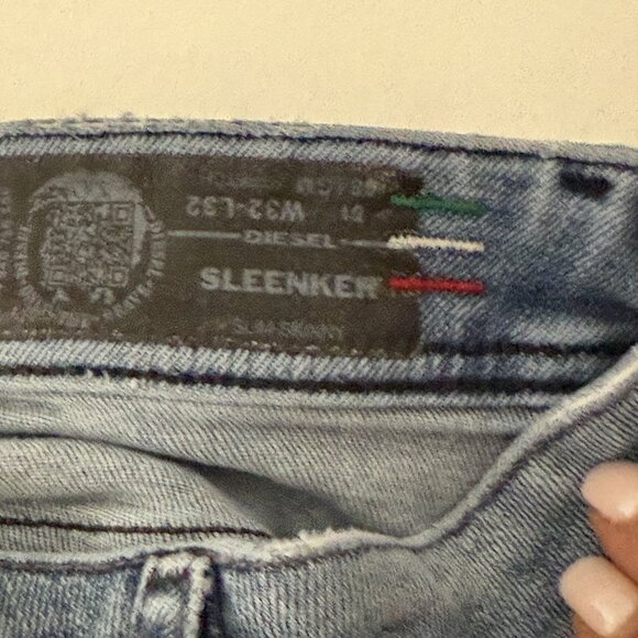 Diesel D.N.A. Sleenker Mens Distressed Thrashed Grunge Slim Fit Jeans Size 32x32 - Picture 8 of 16